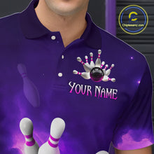 Load image into Gallery viewer, Purple Smoke Bowling Shirts for Women Men Team Custom Bowling Jerseys MBL126