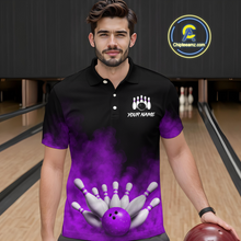 Load image into Gallery viewer, Purple Smoke Bowling Shirts for Men Women Team Personalized Bowling Polo and Quarter Zip MBL130