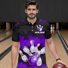 Load image into Gallery viewer, Customize Purple Bowling Shirts for Men Women Team Bowling Polo &amp; 1/4 Zip Shirts MBL81