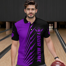 Load image into Gallery viewer, Custom Purple Bowling Shirts for Men Women Team Bowling Polo &amp; 1/4 Zip Shirt MBL48