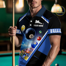 Load image into Gallery viewer, Customized Blue Thunder Lightning Strike Billiard Shirt For Men, Billiard Team Shirt Pool Jerseys TDM4009