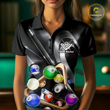 Load image into Gallery viewer, Custom Ball Pool Shirts Grey Billiard Shirt for Women Billiard Team Jersey Billiard League NNT180