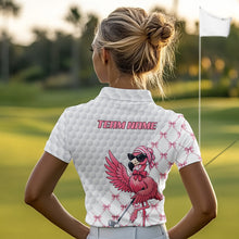 Load image into Gallery viewer, Pink Flamingo Golf Shirt For Women, Funny Pattern Golf Polo Shirt, Ladies Golf Outfit For Team NHT729