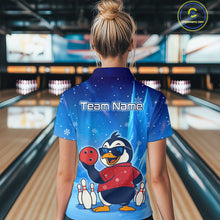 Load image into Gallery viewer, Funny Christmas Penguin Bowling Shirt for Women Custom Bowling Team Jersey Bowling Unisex QZT796