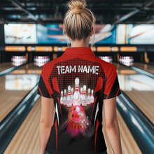 Load image into Gallery viewer, Personalized Bowling Shirt Bowling Team Jersey Bowling Quarter-Zip Shirt Women QZT59