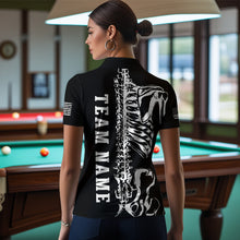 Load image into Gallery viewer, Custom Skull Bone 8 Ball Billiard Shirts for Women Billiard Team Jerseys Polo &amp; 1/4 Zip Shirts NNT47
