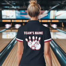 Load image into Gallery viewer, Custom Bowling Shirt With Name American Flag Bowling Jersey For Women Bowling Polo Shirt For Team BDT34