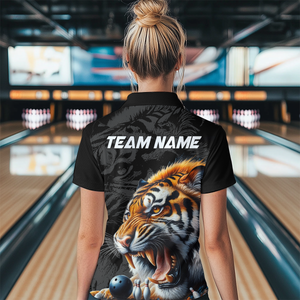 Custom Tiger Bowling Shirt Tiger Bowling Team League Unisex Quarter-Zip Bowling Outfit QZT638