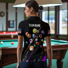 Load image into Gallery viewer, Personalized Black Purple 3D Pool Balls Billiard Shirts For Women Custom Team 8 Ball Billiard Jerseys TDM3576