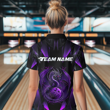 Load image into Gallery viewer, Purple Dragon Personalized Bowling Shirts For Women, Bowling Team Shirt Polo &amp; Quarter-Zip HNT40