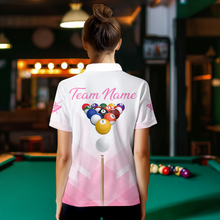 Load image into Gallery viewer, Custom Women 8 Ball Billiard Jersey Billiard Team Shirt Billiard League Polo &amp; 1/4 Zip NNT100