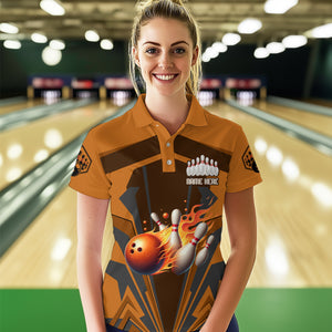 Personalized Bowling Jersey Custom Bowling Team Jersey Bowling Polo Shirt for Women QZT23