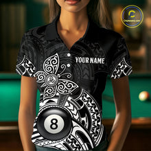 Load image into Gallery viewer, Custom White Black Tribal Butterfly Billiard Shirts For Women | 8 Ball Pool Team Jerseys TDM3987