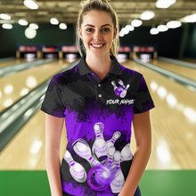 Load image into Gallery viewer, Customize Purple Bowling Shirts for Men Women Team Bowling Polo &amp; 1/4 Zip Shirts MBL81