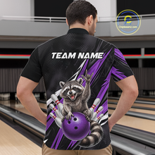 Load image into Gallery viewer, Custom Purple Raccoon Bowling Jersey for Men Bowling Team Shirts Bowling Polo &amp; 1/4 Zip HNT254
