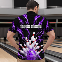 Load image into Gallery viewer, Thunder Lightning Purple Bowling Shirt Custom Bowling Jersey for Men Women Team MBL66