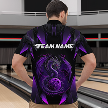 Load image into Gallery viewer, Purple Dragon Personalized Bowling Shirts For Men, Bowling Team Shirt Polo &amp; Quarter-Zip HNT40