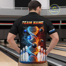 Load image into Gallery viewer, Custom Flame &amp; Water DNA Bowling Shirt My DNA Quarter-Zip Bowling Jersey for Men And Women QZT685