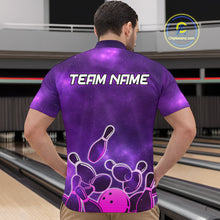 Load image into Gallery viewer, Purple Neon Bowling Shirts for Women Men Custom Team Bowling Polo &amp; Quarter Zip MBL127