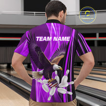 Load image into Gallery viewer, Custom Purple Eagle Bowling Shirt for Men Women Team Bowling Polo Shirts &amp; 1/4 Zip MBL95