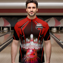 Load image into Gallery viewer, Custom Quarter-Zip Bowling Shirt Men Bowling Team Jersey QZT59