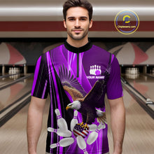 Load image into Gallery viewer, Custom Purple Eagle Bowling Shirt for Men Women Team Bowling Polo Shirts &amp; 1/4 Zip MBL95
