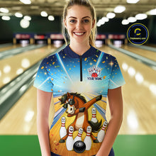 Load image into Gallery viewer, Funny Horse Bowling Jersey for Women Custom Bowling Team Shirts Bowling League Polo &amp; 1/4 Zip HNT182