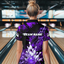 Load image into Gallery viewer, Purple Thunder Lightning Bowling Shirt Custom Colorful Bowling Jersey Men Women Team MBL67