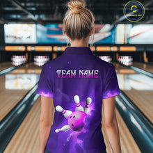 Load image into Gallery viewer, Purple Smoke Bowling Shirts for Women Men Team Custom Bowling Jerseys MBL126