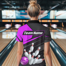 Load image into Gallery viewer, Purple Bowling Shirt for Men&amp;Women Team Bowling Jersey Colorful Bowling Polo &amp; 1/4 Zip MBL49