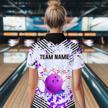Load image into Gallery viewer, Purple Bowling Shirts Custom Watercolor Bowling Jersey for Men Women with Team Name MBL53