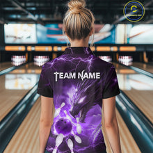 Load image into Gallery viewer, Custom Dragon Bowling Shirt Purple Thunder Bowling Jersey for Men Women Team MBL82