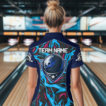 Load image into Gallery viewer, Custom Camo Pink &amp; Teal Bowling Jersey Bowling Team League Shirt Quarter-Zip for Men Women QZT665
