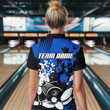 Load image into Gallery viewer, Custom Blue Butterflies Bowling Shirts for Men Women Bowling Jersey Team Name MBL79