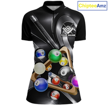Load image into Gallery viewer, Custom Ball Pool Shirts Grey Billiard Shirt for Women Billiard Team Jersey Billiard League NNT180