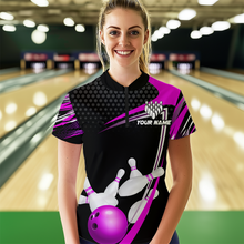 Load image into Gallery viewer, Purple Bowling Shirts for Men and Women Bowling Shirt Team Bowling Polo &amp; 1/4 Zip Shirt MBL36