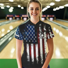 Load image into Gallery viewer, American Flag Bowling Shirts Unisex Custom 1/4 Bowling Team Jersey For Men &amp; Women BDT479