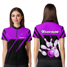 Load image into Gallery viewer, Purple Bowling Shirt Custom Bowling Jersey for Men Women Bowling Polo&amp;1/4 Zip Shirts MBL51
