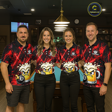 Load image into Gallery viewer, Custom Red Funny Beer Billiard Shirt for Men Billiard Jersey 8 Ball Pool Shirt Outfit BHT23