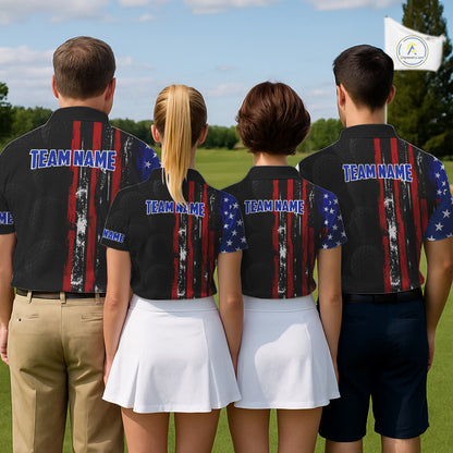 Custom Mens Golf Polo Shirt USA Flag, Golf Family Team Shirt, School Team Golf Shirt, Patriotic Golf Shirt NHT715