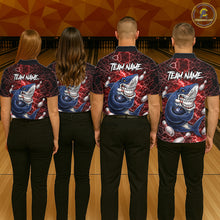 Load image into Gallery viewer, Red Lightning Thunder Angry Shark Bowling shirts For Women Custom Shark Bowling Team Jerseys NQS11756