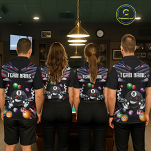 Load image into Gallery viewer, Custom Funny American Flag 8 Ball Pool Shirt for Women Billiard Jersey Polo &amp; 1/4 Zip Billiard Shirt BHT16