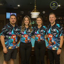 Load image into Gallery viewer, Custom Funny Turquoise Chicken 8 Ball Pool Billiard Shirt for Men Polo &amp; 1/4 Zip, Billiard Team Jerseys NNT148