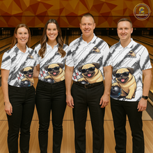 Load image into Gallery viewer, Funny Pug Dog Bowling Team Shirt for Men Custom Bowling Jersey Polo &amp; 1/4-Zip Bowling Unisex QZT984