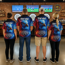 Load image into Gallery viewer, Custom Lightning Thunder Eagle Dart Shirts for Men Darts Team Jerseys Polo &amp; 1/4 Zip NNT137