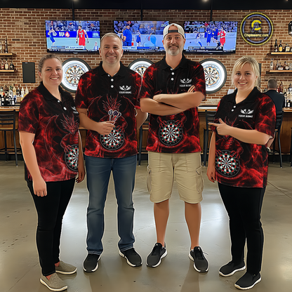 Custom Red Dragon Darts Board Dart Shirts For Women Darts Team Jerseys Polo & 1/4 Zip NNT121