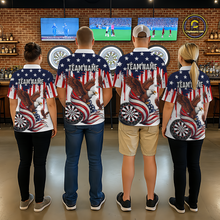 Load image into Gallery viewer, US Flag Eagle 3D Dartboard Men Darts Team Shirt Personalized Patriotic Dart Polo Jerseys NYN2571