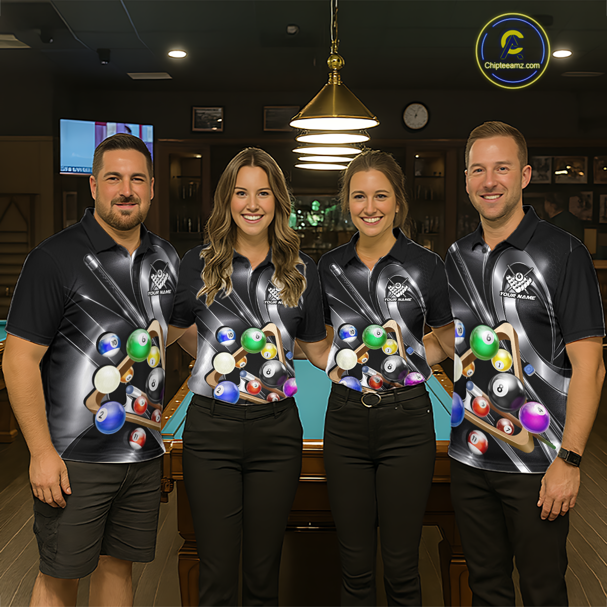 Custom Ball Pool Shirts Grey Billiard Shirt for Women Billiard Team Jersey Billiard League NNT180