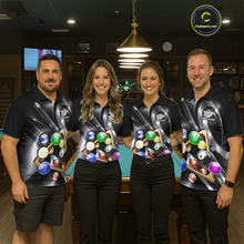 Load image into Gallery viewer, Custom Ball Pool Shirts Grey Billiard Shirt for Women Billiard Team Jersey Billiard League NNT180
