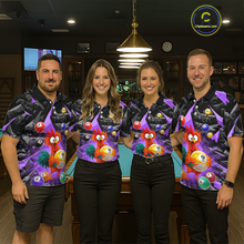 Load image into Gallery viewer, Custom Funny Purple Chicken 9 Ball Pool Billiard Shirt for Men Polo &amp; 1/4 Zip, Billiard Team Jerseys NNT157